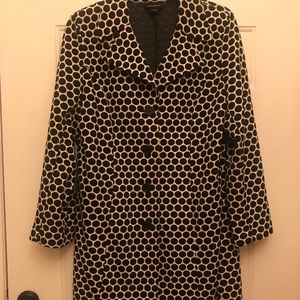 Polka dot long jacket/duster/light coat